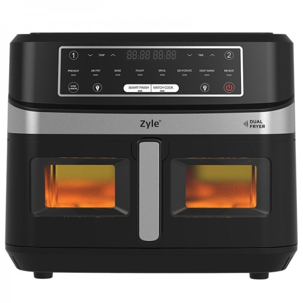 Karšto oro gruzdintuvė Zyle Dual Air Fryer 2 in 1 ZY551AF, 10l